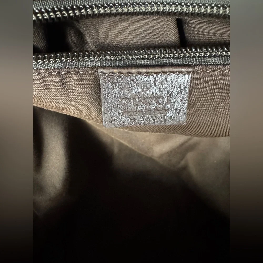 Gucci GG Supreme Cambas Web Monogram Beige and Green Backpack